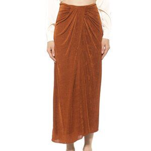 Alexia Admor Jeanette Front Drape Slinky Midi Skirt